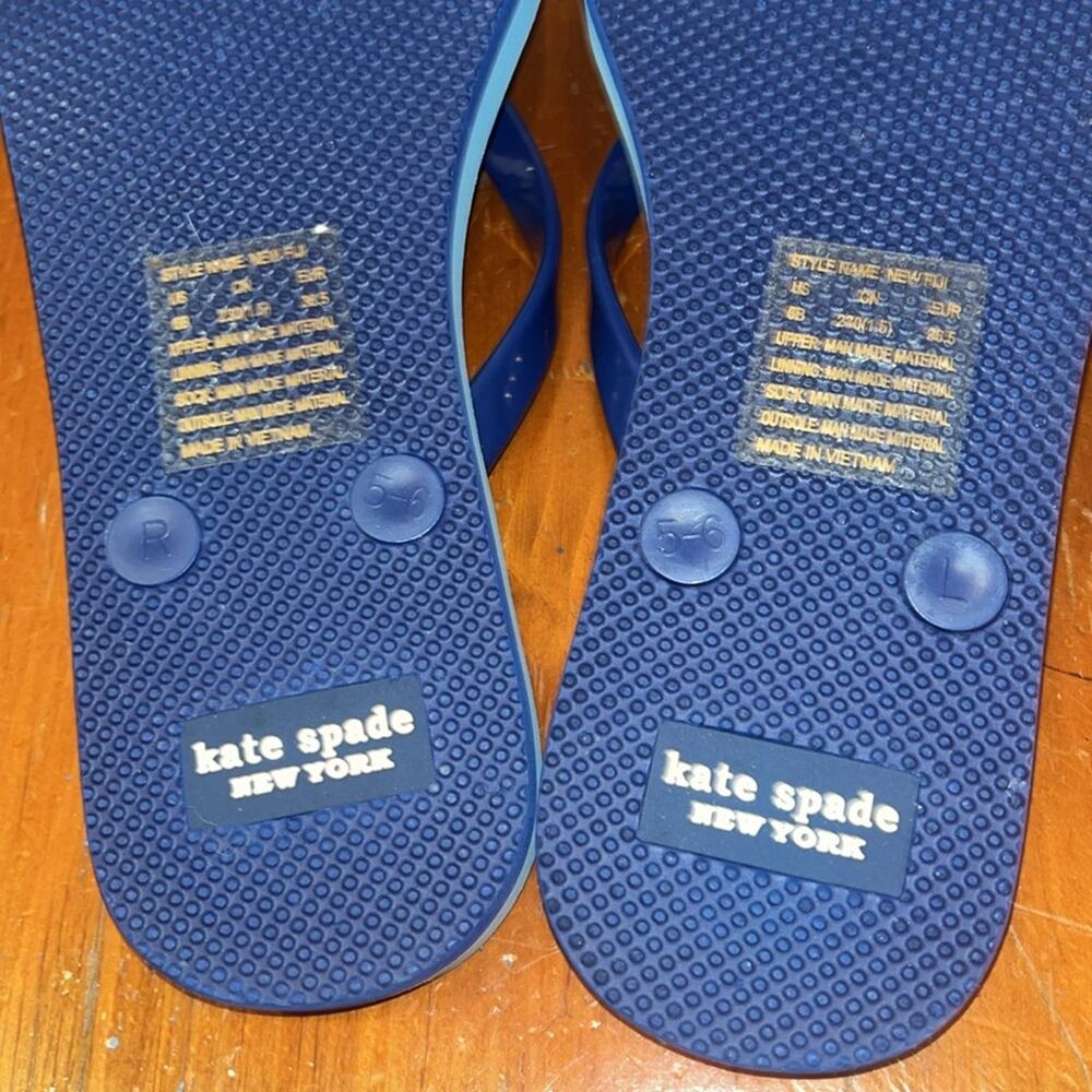 Kate Spade Blue and White Floral Daisy Fiji Sandals - Picture 3 of 3